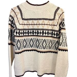 American Eagle Cozy Mock Neck Geometric Sweater, Size XL